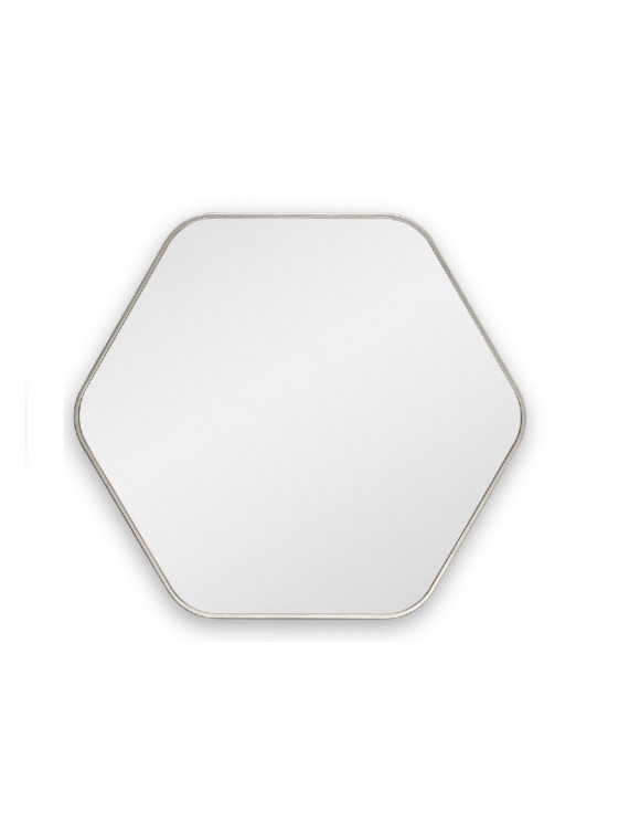 Зеркало в серебряной тонкой раме Hexagon S Silver (Хексаген)  Smal 60*54 см в интернет-магазине зеркальной мастерской ЗЕРКАЛА-М фото