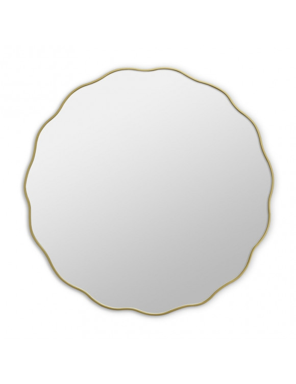 Круглое зеркало в золотой волнистой раме Fancy S Gold (Фэнси) Smal Ø60 см в интернет-магазине зеркальной мастерской ЗЕРКАЛА-М фото
