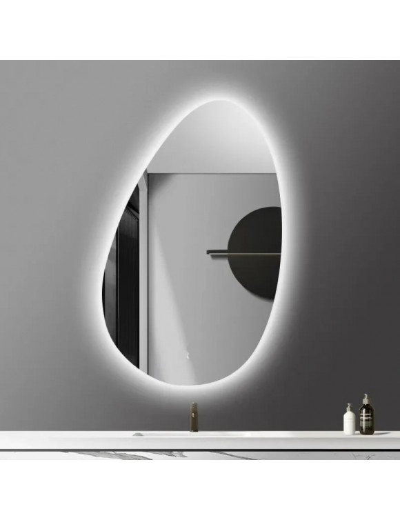 Зеркало-капля с задней фоновой светодиодной LED-подсветкой Верано-2 в интернет-магазине зеркальной мастерской ЗЕРКАЛА-М фото