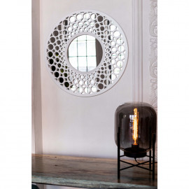 Круглое зеркало в белой декоративной раме Round White 