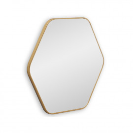 Шестиугольное зеркало в золотой тонкой раме Hexagon S Gold (Хексаген) Smal 60*54 см 