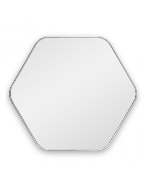Шестиугольное зеркало в серебряной тонкой раме Hexagon M Silver (Хексаген) Smal 80*74 см в интернет-магазине зеркальной мастерской ЗЕРКАЛА-М фото