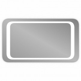 Зеркало с фронтальной и задней фоновой LED-подсветкой с закруглёнными углами Корнер 002 